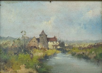 Eugène GALIEN-LALOUE (1854-1941) 
Paesaggio animat
