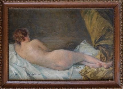 阿瑟-米迪（1887-1944）
裸女
布面油画，左下方有签名
38 x 55 厘米