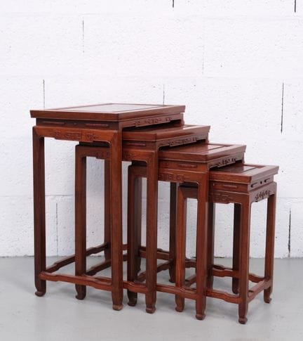 4 Chinese-style nesting tables
H: 49, 54, 60, and 