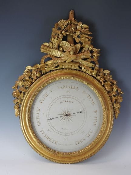 BAROMETER aus profiliertem, geschnitztem und vergo