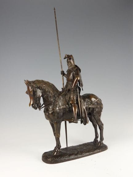 埃马纽埃尔·弗雷米耶（巴黎，1824年—1910年）
骑马的奥尔良公爵
带棕色古铜色调的青铜试铸件。
