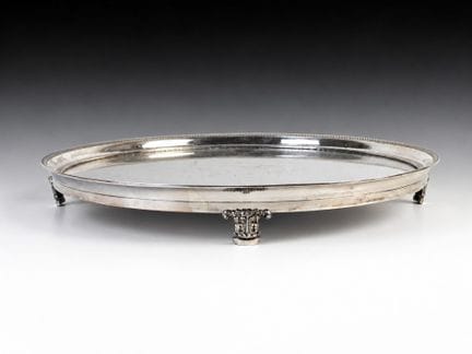 Circular centerpiece made of silver plated metal w