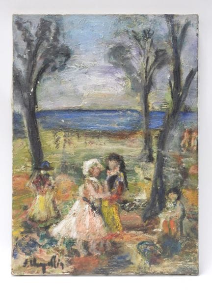Escuela del siglo XX. La boda. Óleo sobre lienzo. 