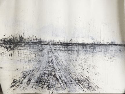 Jean ANGUERA (1953): Traversée. Óleo sobre papel. 