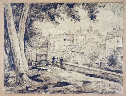 Joseph GILARDONI (1882-1961) Lavanderas junto a un