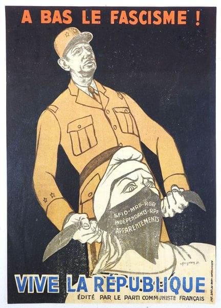 André FOUGERON: Cartel (19 cm x 27 cm) «Abajo el f
