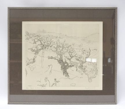 Anthony Gross (1905-1984). Viñedos en mayo. Litogr