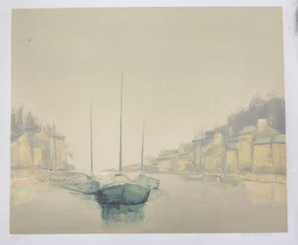Louis LAMARQUE (1912-1991): Val André. Litografía.