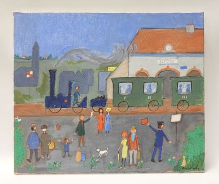 Estación de Razac. Óleo sobre lienzo. Rastro de fi