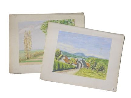 M. TAUPEURT (siglos XIX-XX). Paisaje rural. Gouach