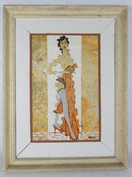 Jacques FAUCHE (1927-2013). Femme debout. Huile su