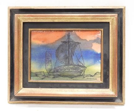 Alfred WUNDERWALD (1905-1981). El velero. Acuarela