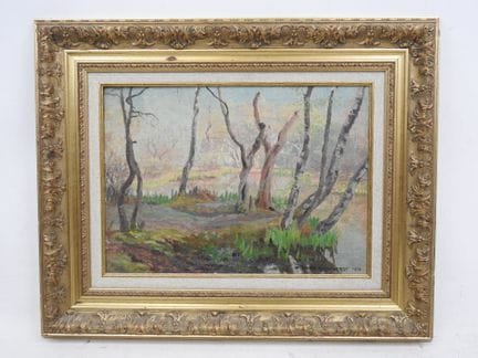 Pierre BONNEROT (1891-1981) : Rivière et bois. Hui