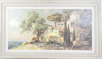 Léo FONTAN (1884-1965): Paisaje costero. Óleo sobr