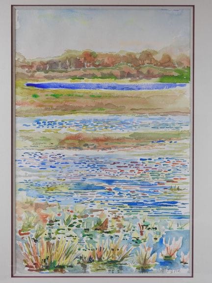 Jean GILIS (1914-1986) : Sologne. Aquarelle. Signé