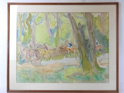 Jean GILIS (1914-1986) : Mesnil le roi. Aquarelle.