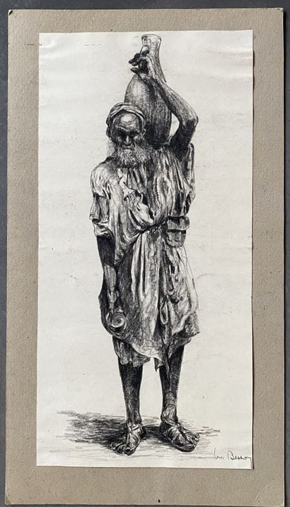 BESSON: Dibujo orientalista. 17,5 x 35,5 cm (a sim