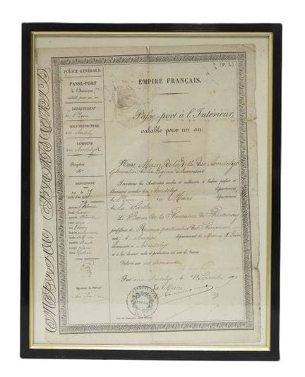 PASAPORTE «Imperio Francés». Policía General del d