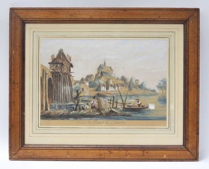 Vista del puente de l'Arche. Acuarela con gouache.