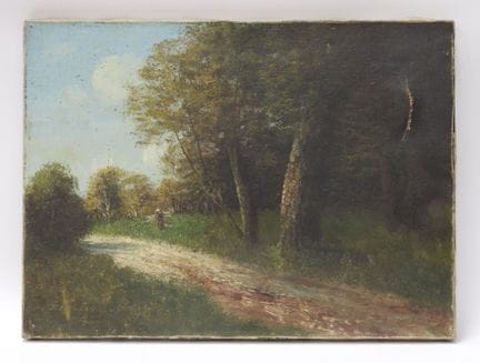 BEN SAVIGNY. El camino del bosque. Óleo sobre lien