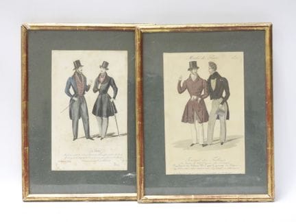 Modas de París. Dos láminas grabadas procedentes d