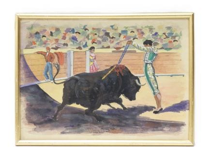 Escuela del siglo XX. Tauromaquia. Acuarela. 24 x 