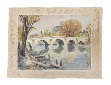 César BRON (1895-?). Los muelles del Sena en París