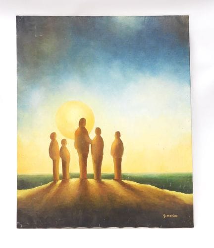 G. MARIAS (XXe) : Le soleil des perdus. Huile sur 