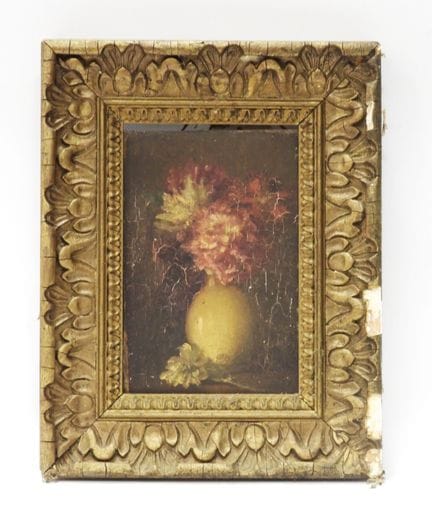 Naturaleza muerta con ramo de flores. Óleo sobre t
