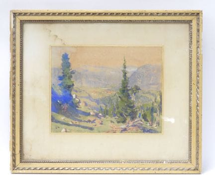 El Tirol. Acuarela. Firmada por Ian Quinton (?) y 