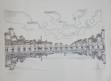 El puente. Litografía. Firmada. Numerada 195/500. 