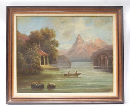 École de la fin du XIXe siècle. La barque au milie