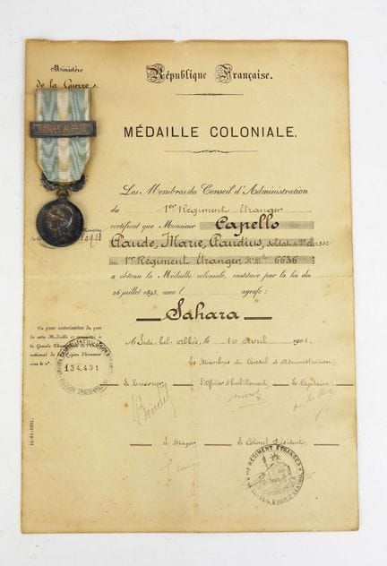 DÉCORATION. Médaille coloniale en argent signée Ge