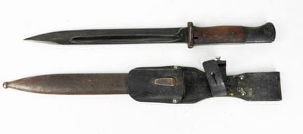 ALLEMAGNE. Baïonnette Mauser 98K, poignée bois, fa
