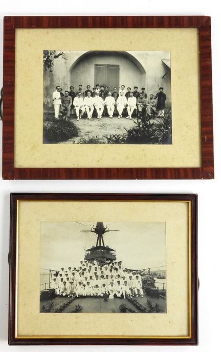 中日。照片。 约1920-1930年间法国军官与中国政要的合影，17 × 23.5 厘米；另附一张约