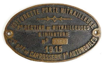 DIVERS. Plaque en bronze de voiturette porte-mitra