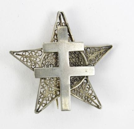 INSIGNES. Insigne en argent du 1er régiment de mar
