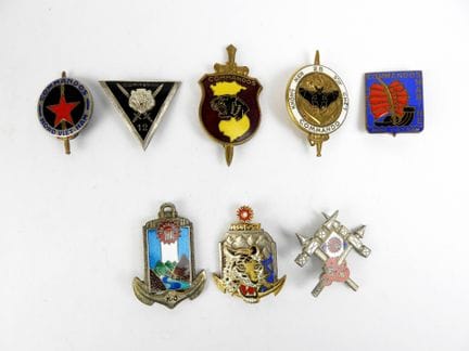 INSIGNES INDOCHINE. Ensemble d'insignes de command