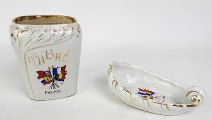 VARIE.  Contenitore per tabacco in maiolica "1914-
