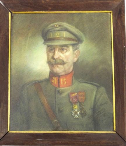 ZEICHNUNG. Edgar BREYNE. Porträt des Obersts des 2
