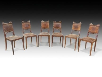 Attribué à Louis BROUHOT (1869-1926)
Six chaises e