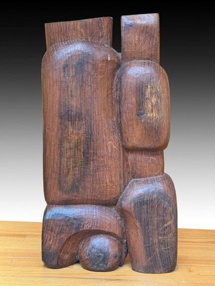 Dans le gout de WANG KEPING : Sculpture en bois. H