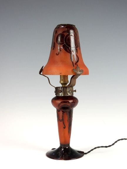 LE VERRE FRANCAIS. 
Lampe champignon en verre mult
