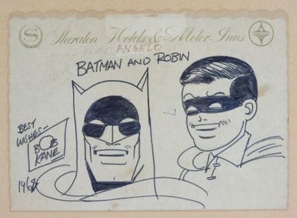 Bob KANE (1915-1998)
Batman & Robin
Dessin au feut