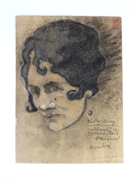 Pierre HODÉ (Rouen 1889 - 1942) : 
Portrait de fem