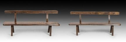 Olavi HANNINEN (1920-1992)
Paire de bancs en orme 