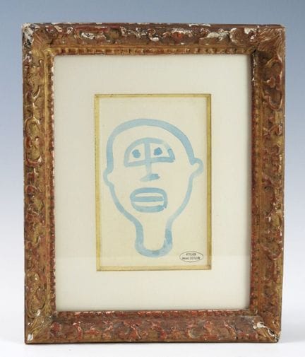 André DERAIN (1880 - 1954) 
Visage bleu 
Aquarelle