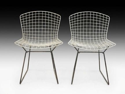 Harry BERTOIA (1915-1948) : 
Paire de chaises Wire