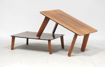 Set of 2 small rectangular coffee tables made of n