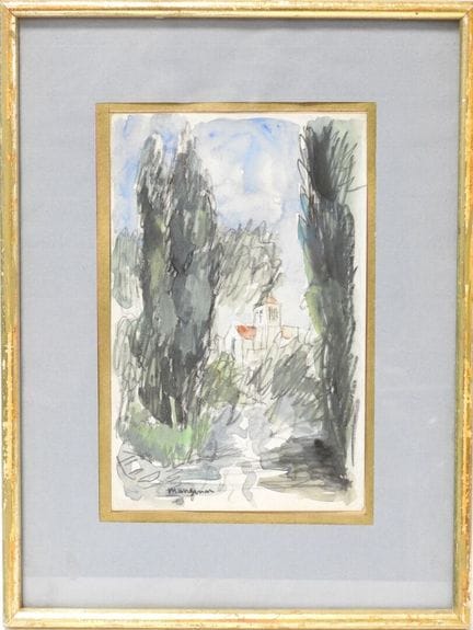 Henri MANGUIN (1874-1949)
Vue de l'église entre le